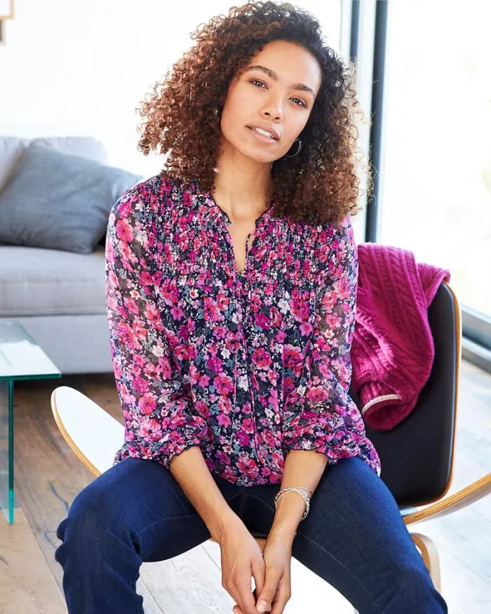 Cotton Traders Shirts and Blouses Chiffon Shirred Long Sleeve Blouse 8211 Women Cotton Traders Shirts and Blouses Chiffon Shirred Long Sleeve Blouse 8211 Women