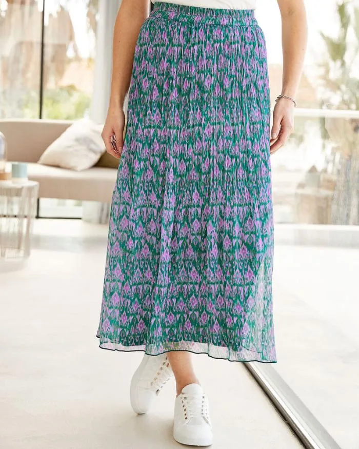 Cotton Traders Skirts Crinkle Chiffon Print Maxi Skirt 8211 Women