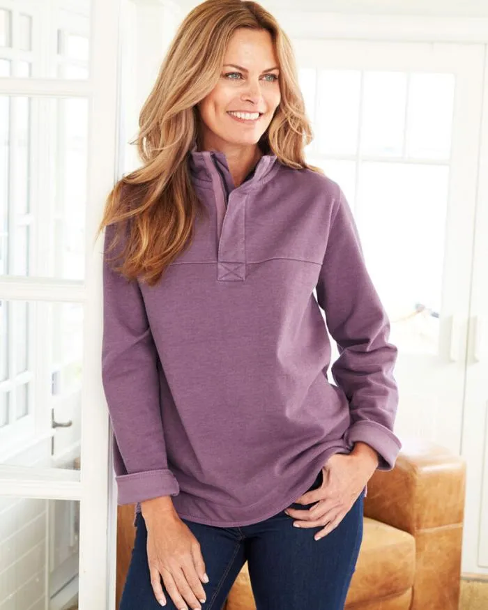 Cotton Traders Tops and TShirts Heavy Piqu Half Zip Top 8211 WomenMenUnisex
