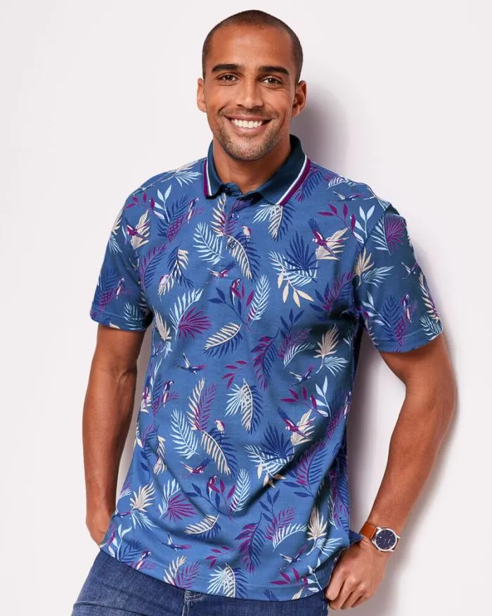 Cotton Traders Tops and TShirts Short Sleeve Printed Polo Shirt 8211 Men