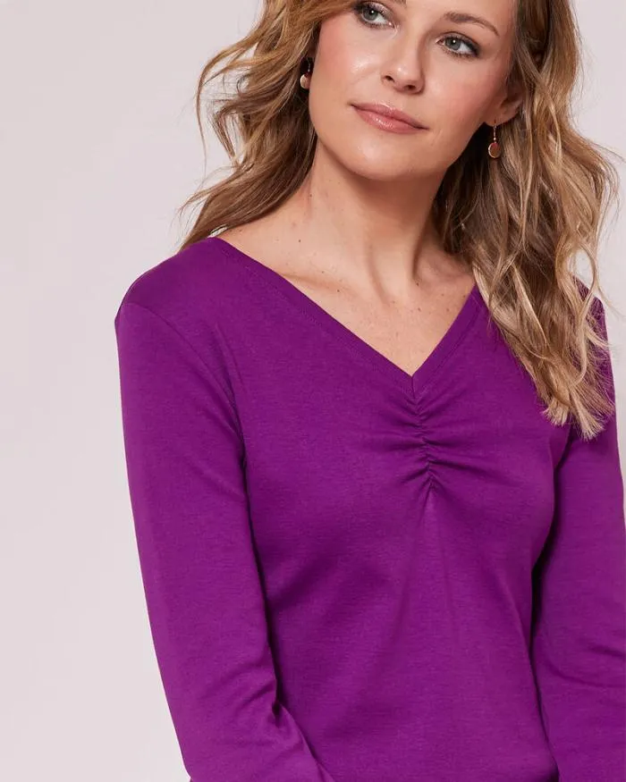 Cotton Traders Tops and TShirts Wrinkle Free Sleeve VNeck Top 8211 Women