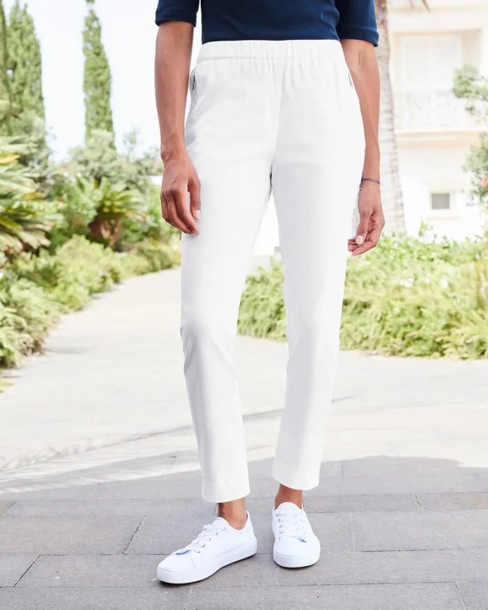 Cotton Traders Trousers Alderley AnkleLength Stretch PullOn Trousers 8211 Women