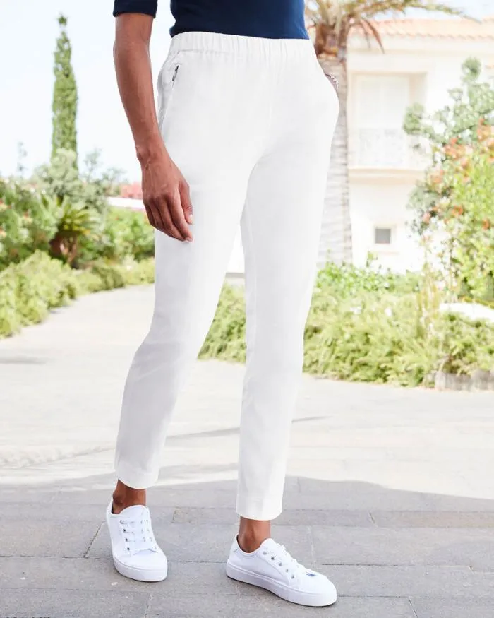 Cotton Traders Trousers Alderley AnkleLength Stretch PullOn Trousers 8211 Women