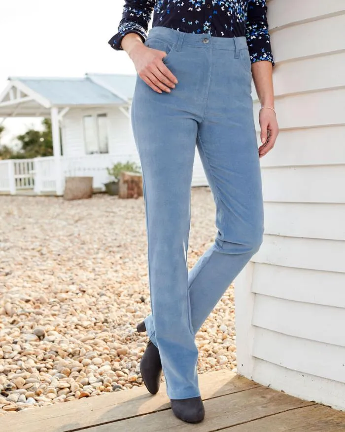 Cotton Traders Trousers Ella Stretch Cord StraightLeg Jeans 8211 Women