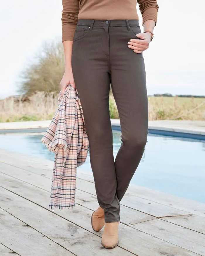 Cotton Traders Trousers JeanGenie Slim Straight Leg Stretch Trousers 8211 Women