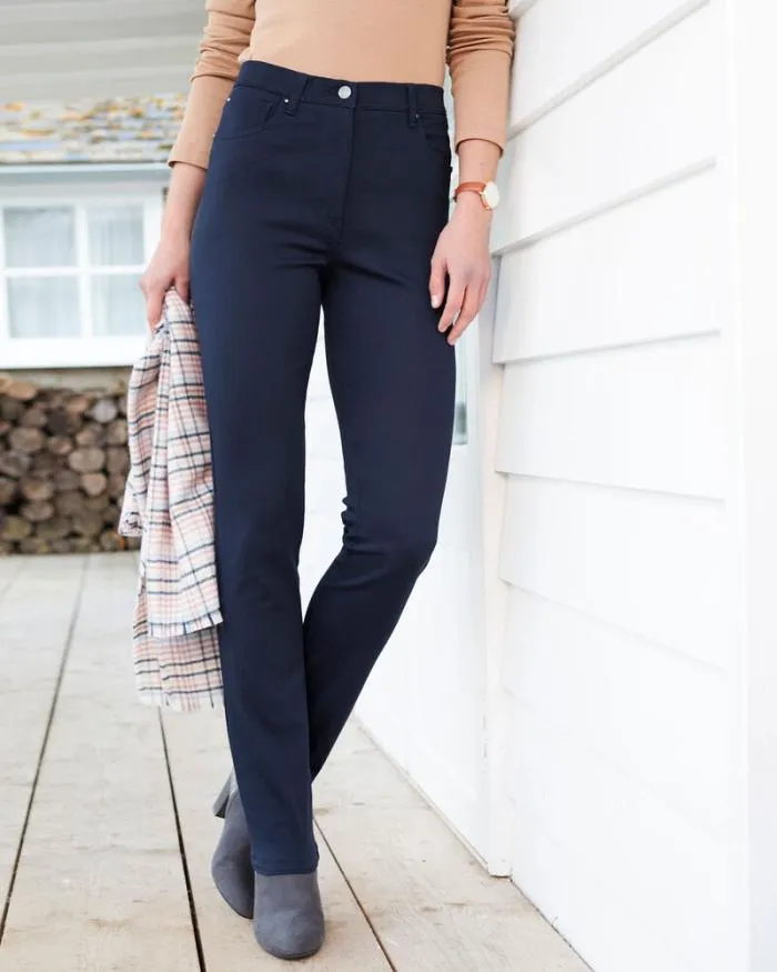 Cotton Traders Trousers JeanGenie Slim Straight Leg Stretch Trousers 8211 Women