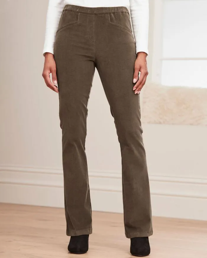 Cotton Traders Trousers PullOn Stretch Bootcut Cord Trousers 8211 Women