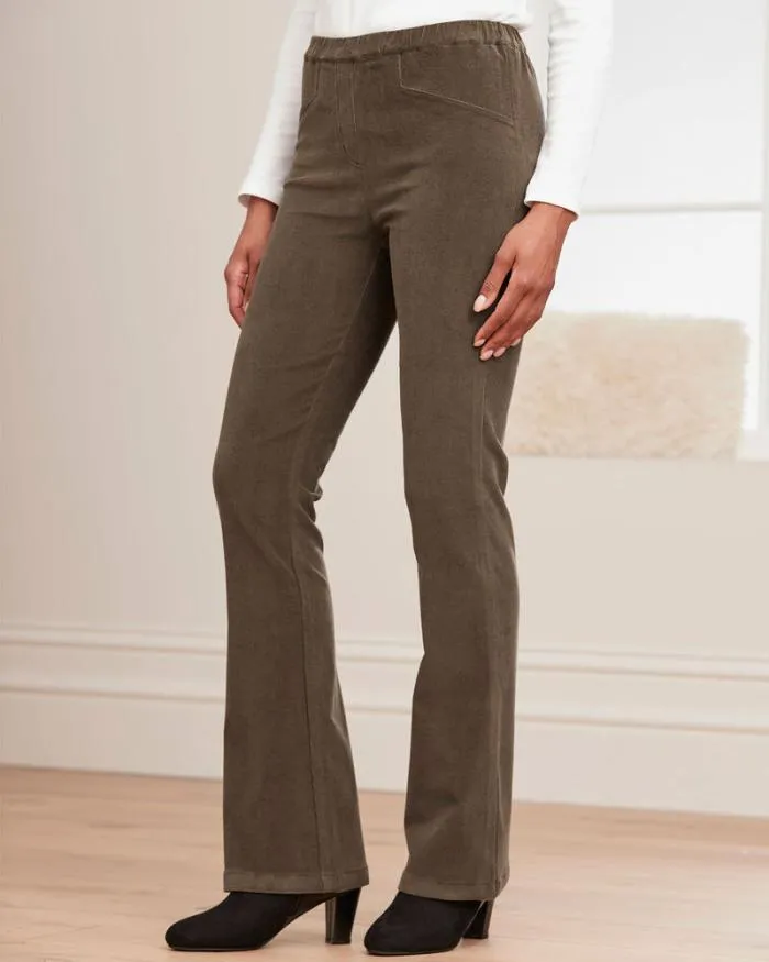 Cotton Traders Trousers PullOn Stretch Bootcut Cord Trousers 8211 Women