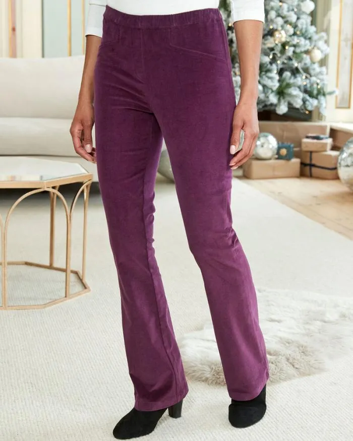 Cotton Traders Trousers PullOn Stretch Bootcut Cord Trousers 8211 Women