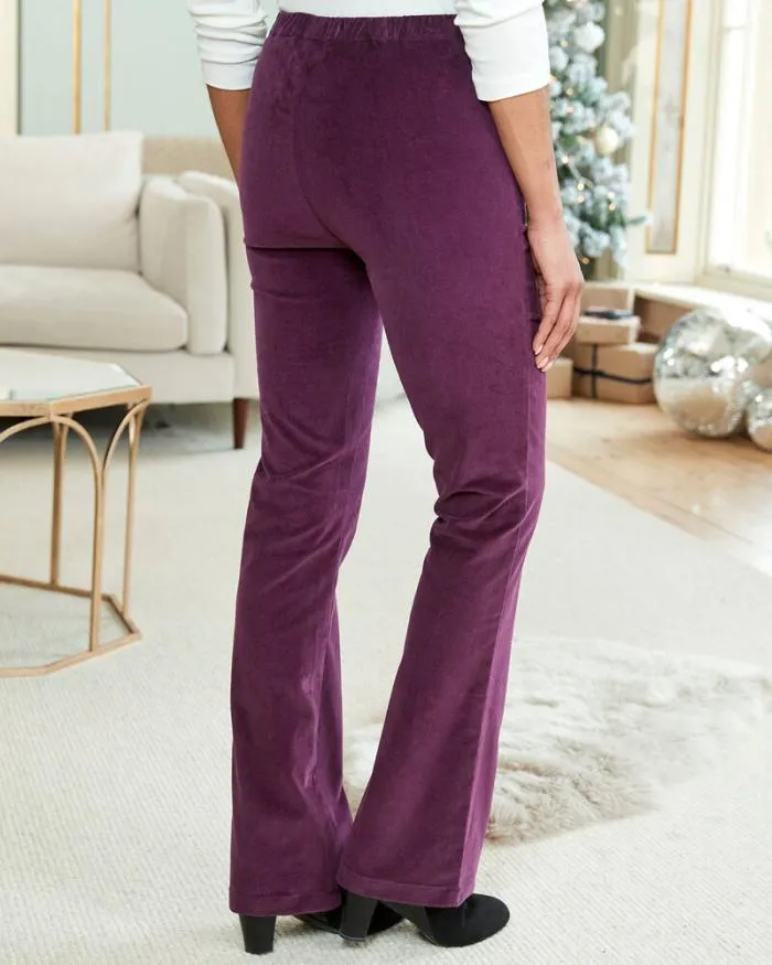 Cotton Traders Trousers PullOn Stretch Bootcut Cord Trousers 8211 Women