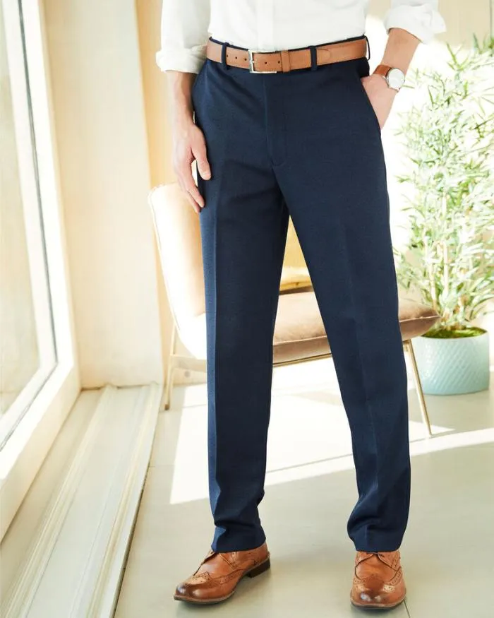 Cotton Traders Trousers Smart Textured Trousers 8211 Men