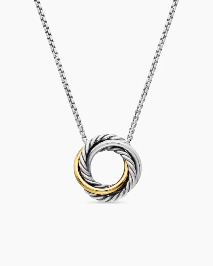 Crossover Pendant Necklace In Sterling Silver With 18K Yellow Gold 145mm Women David Yurman Pendant Crossover Pendant Necklace In Sterling Silver With 18K Yellow Gold 145mm Women David Yurman Pendant