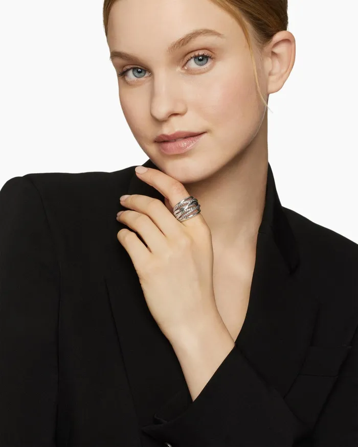 Crossover Ring In Sterling Silver 17mm Women David Yurman Statement Crossover Ring In Sterling Silver 17mm Women David Yurman Statement