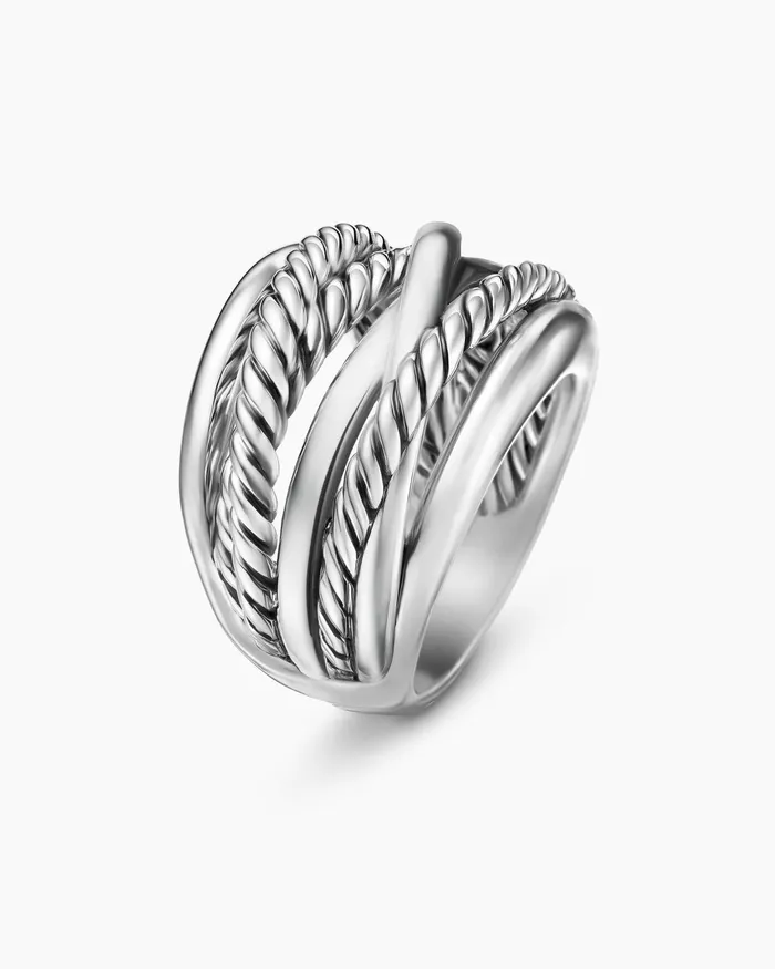Crossover Ring In Sterling Silver 17mm Women David Yurman Statement Crossover Ring In Sterling Silver 17mm Women David Yurman Statement