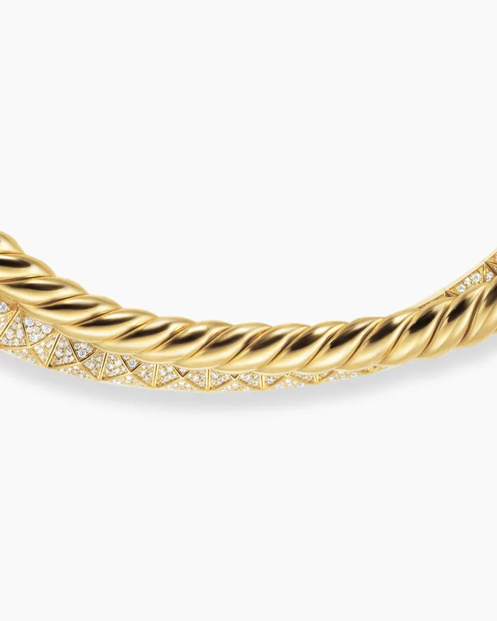 Crossover Trio Collar Necklace In 18K Yellow Gold With Diamonds 165mm Women David Yurman Statement Crossover Trio Collar Necklace In 18K Yellow Gold With Diamonds 165mm Women David Yurman Statement