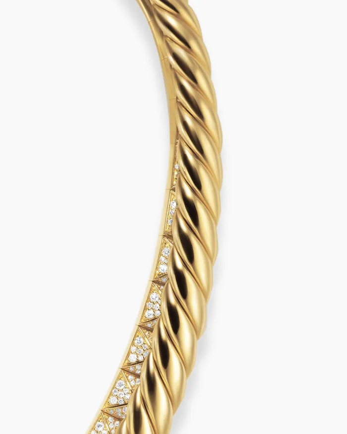 Crossover Trio Collar Necklace In 18K Yellow Gold With Diamonds 165mm Women David Yurman Statement Crossover Trio Collar Necklace In 18K Yellow Gold With Diamonds 165mm Women David Yurman Statement