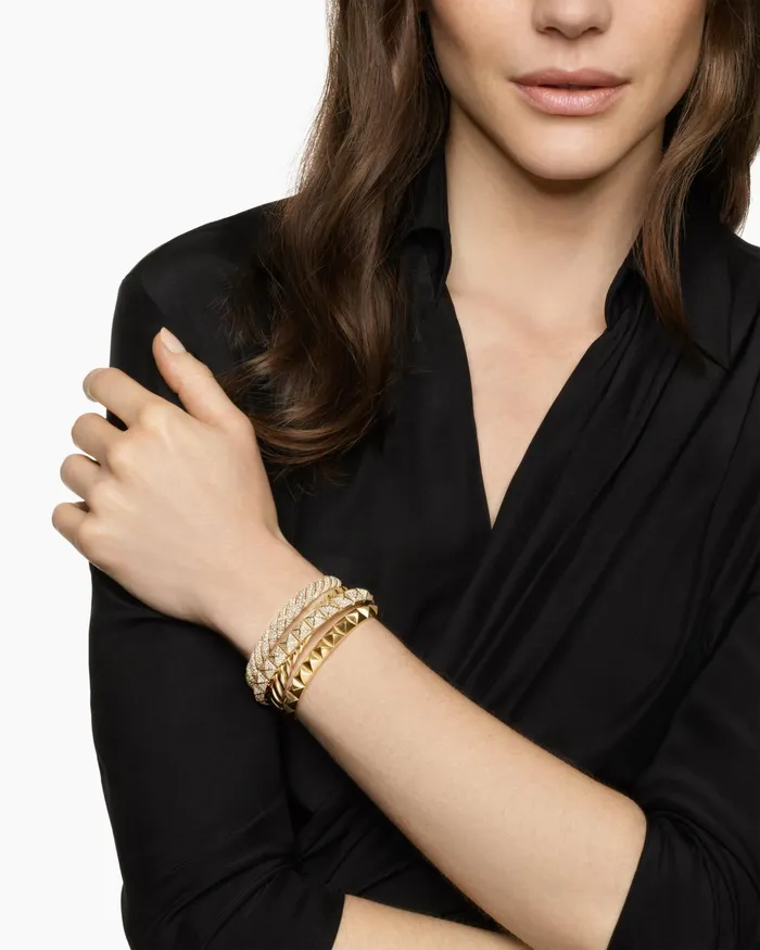 Crossover Trio Multi Row Cuff Bracelet In 18K Yellow Gold With Diamonds 33mm Women David Yurman Cuff Crossover Trio Multi Row Cuff Bracelet In 18K Yellow Gold With Diamonds 33mm Women David Yurman Cuff