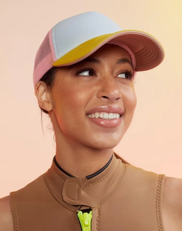 Cynthia Rowley Colorblock Trucker Hat Women Surf and Swim Cynthia Rowley Colorblock Trucker Hat Women Surf and Swim