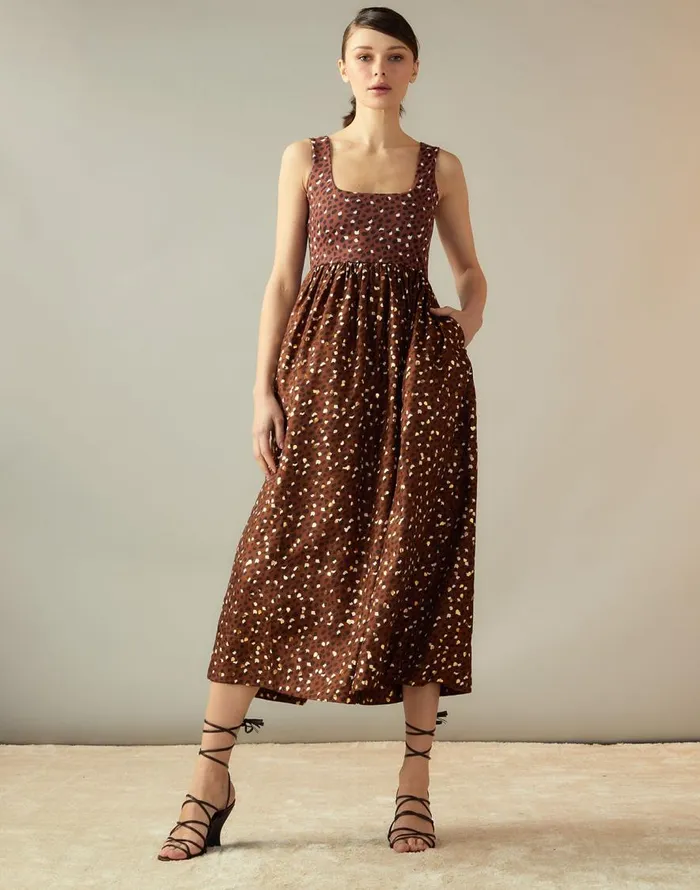 Cynthia Rowley Gold Foil Isla Dress Women Dresses Cynthia Rowley Gold Foil Isla Dress Women Dresses