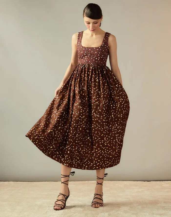 Cynthia Rowley Gold Foil Isla Dress Women Dresses Cynthia Rowley Gold Foil Isla Dress Women Dresses