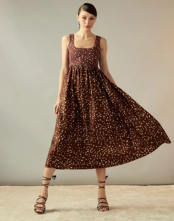 Cynthia Rowley Gold Foil Isla Dress Women Dresses Cynthia Rowley Gold Foil Isla Dress Women Dresses