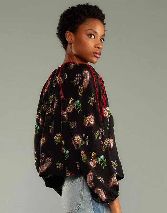 Cynthia Rowley Midnight Garden Blouse Women Tops Cynthia Rowley Midnight Garden Blouse Women Tops