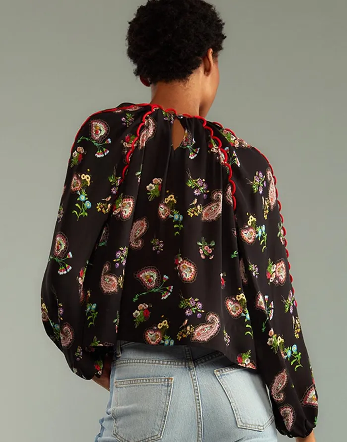 Cynthia Rowley Midnight Garden Blouse Women Tops Cynthia Rowley Midnight Garden Blouse Women Tops
