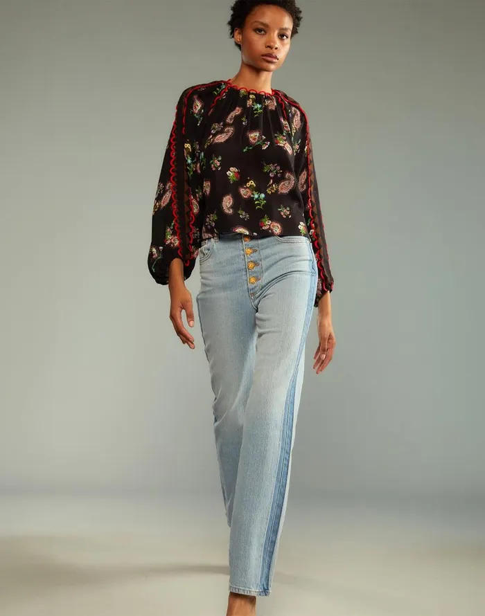 Cynthia Rowley Midnight Garden Blouse Women Tops Cynthia Rowley Midnight Garden Blouse Women Tops