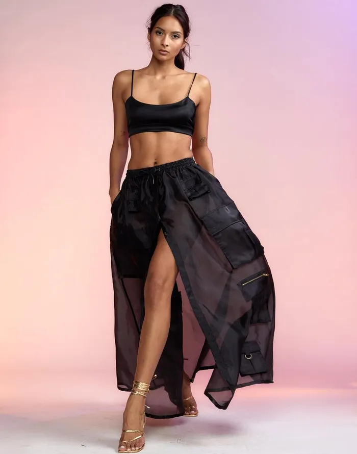 Cynthia Rowley Organza Cargo Skirt Women Bottoms Cynthia Rowley Organza Cargo Skirt Women Bottoms