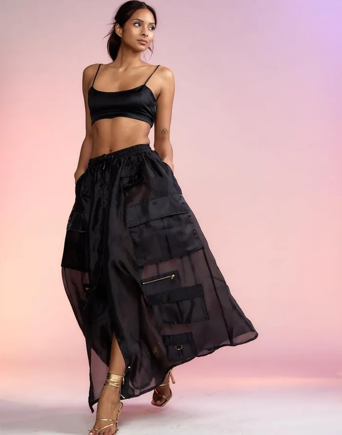 Cynthia Rowley Organza Cargo Skirt Women Bottoms Cynthia Rowley Organza Cargo Skirt Women Bottoms