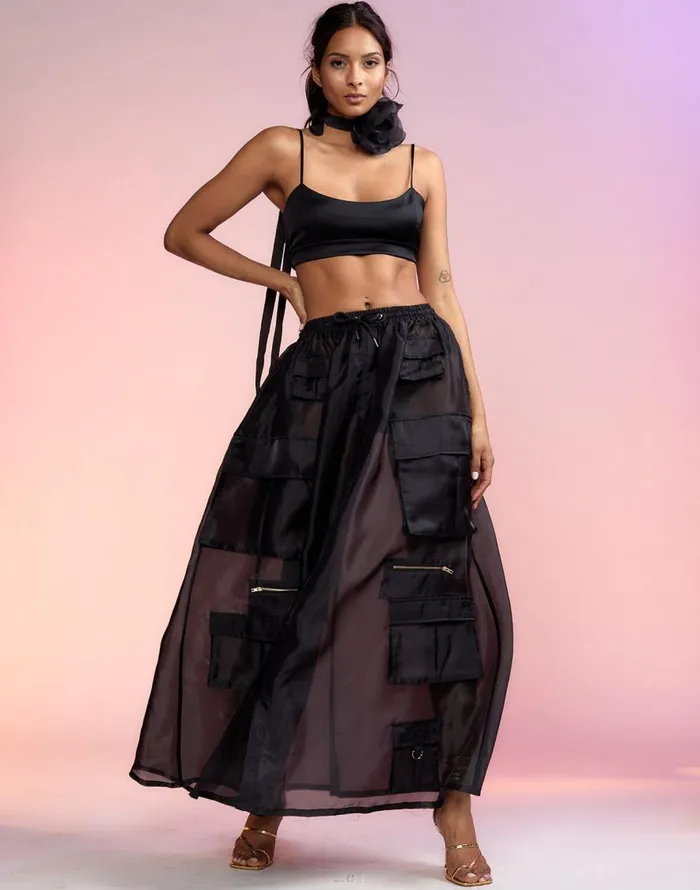 Cynthia Rowley Organza Cargo Skirt Women Bottoms Cynthia Rowley Organza Cargo Skirt Women Bottoms