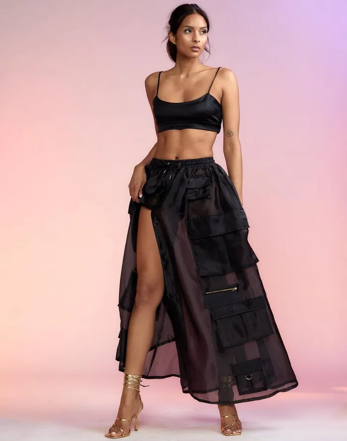 Cynthia Rowley Organza Cargo Skirt Women Bottoms Cynthia Rowley Organza Cargo Skirt Women Bottoms