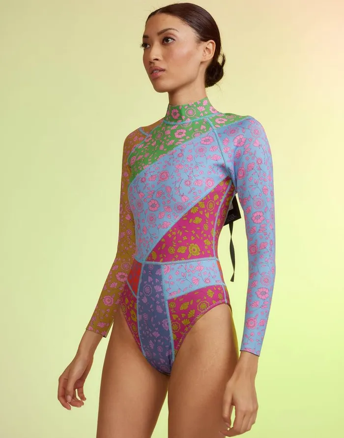 Cynthia Rowley Patchwork Wetsuit Women Surf and Swim Cynthia Rowley Patchwork Wetsuit Women Surf and Swim