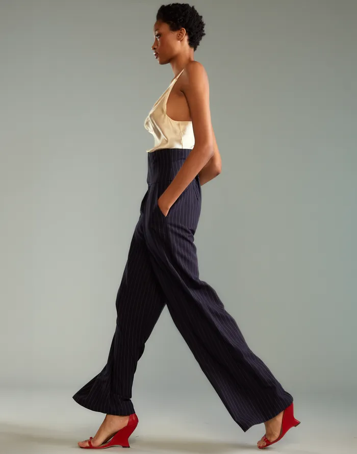 Cynthia Rowley Pinstripe Corset Waist Pants Women Bottoms Cynthia Rowley Pinstripe Corset Waist Pants Women Bottoms