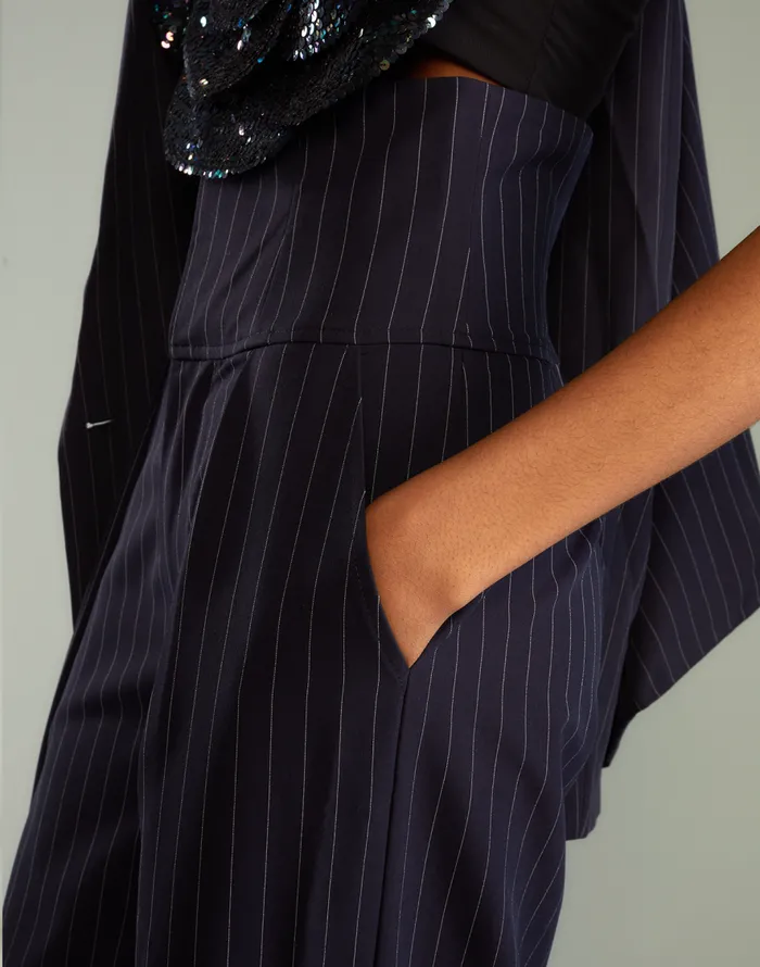 Cynthia Rowley Pinstripe Corset Waist Pants Women Bottoms Cynthia Rowley Pinstripe Corset Waist Pants Women Bottoms