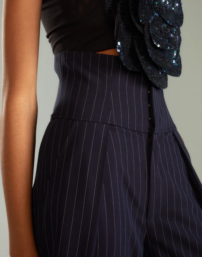 Cynthia Rowley Pinstripe Corset Waist Pants Women Bottoms Cynthia Rowley Pinstripe Corset Waist Pants Women Bottoms