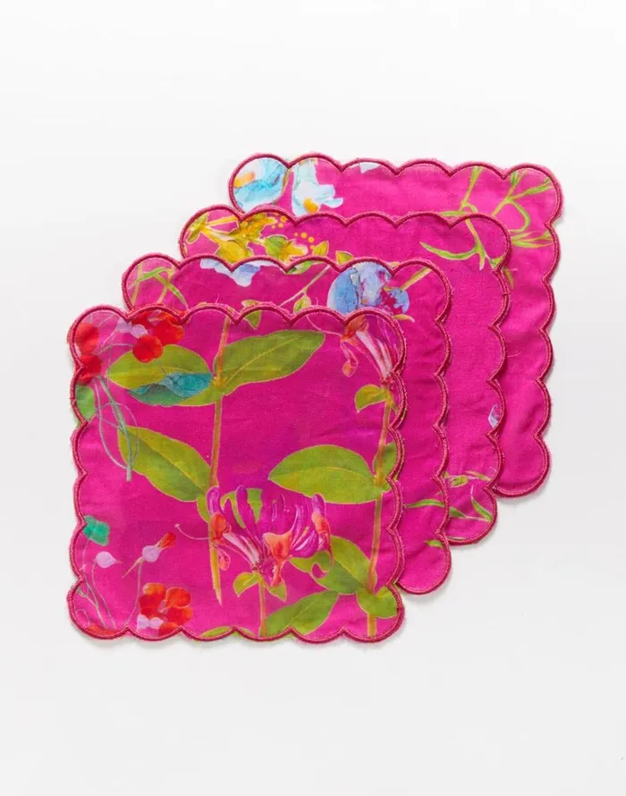Cynthia Rowley Scallop Embroidered Edge Cocktail Napkin Women Home Cynthia Rowley Scallop Embroidered Edge Cocktail Napkin Women Home