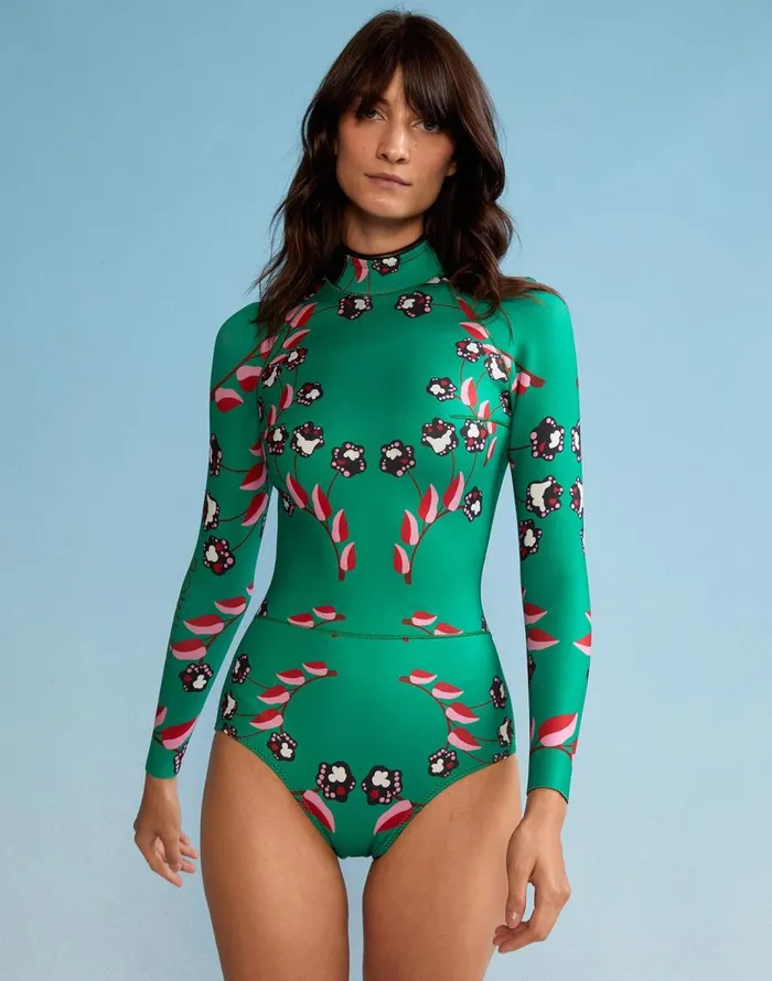 Cynthia Rowley Vine Floral High Cut Wetsuit Women Surf and Swim Cynthia Rowley Vine Floral High Cut Wetsuit Women Surf and Swim