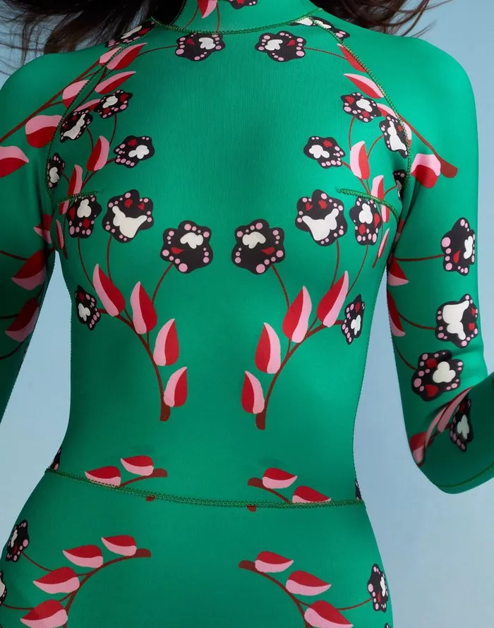 Cynthia Rowley Vine Floral High Cut Wetsuit Women Surf and Swim Cynthia Rowley Vine Floral High Cut Wetsuit Women Surf and Swim