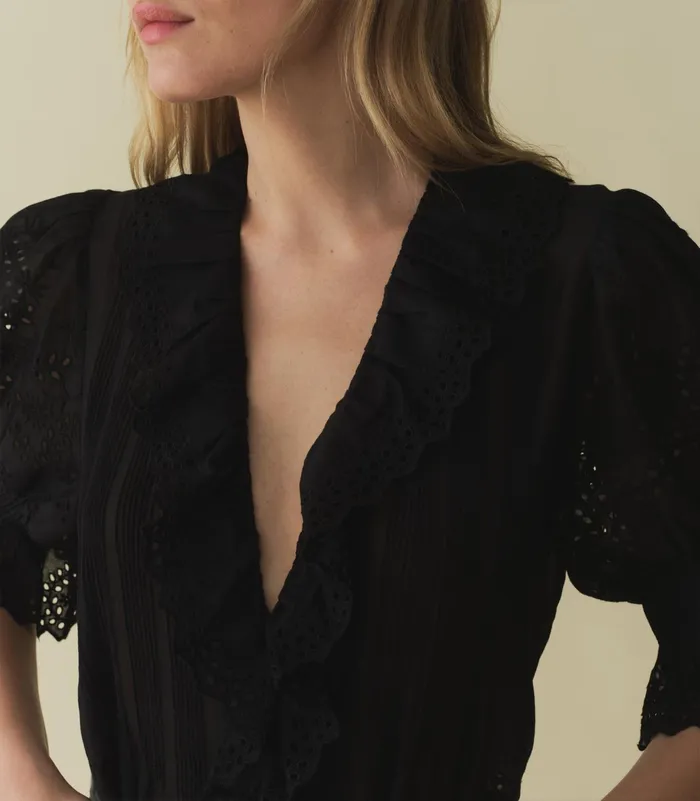 DEN Tops Women Henri Top Black Eyelet DEN Tops Women Henri Top Black Eyelet