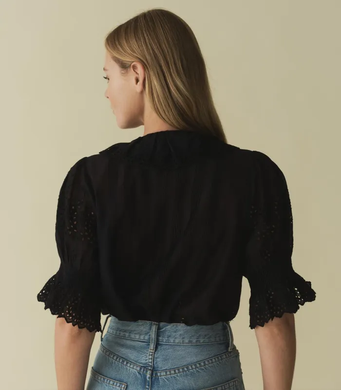 DEN Tops Women Henri Top Black Eyelet DEN Tops Women Henri Top Black Eyelet