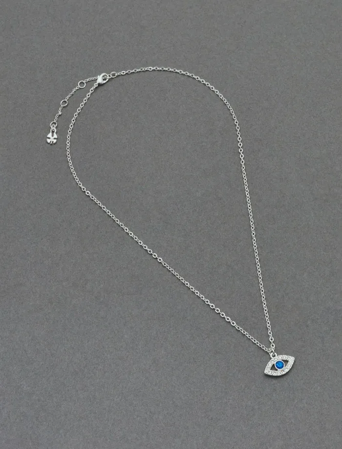 Delicate Evil Eye Pendant Silver Women Lucky Brand Jewelry