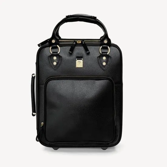 Designer Cabin Case Black Pebble WomenMen Aspinal Of London Luggage and Travel Bags