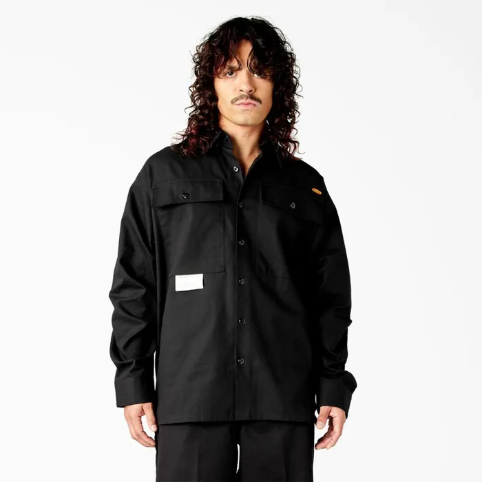 Dickies X Willy Chavarria Long Sleeve Work Shirt Black Black bk Men Dickies Button Up Dickies X Willy Chavarria Long Sleeve Work Shirt Black Black bk Men Dickies Button Up
