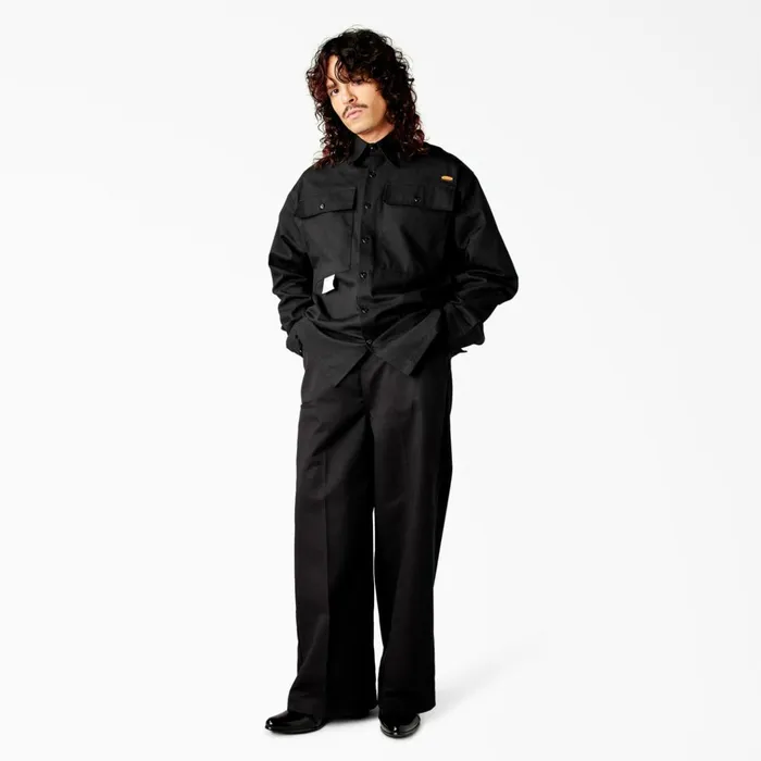 Dickies X Willy Chavarria Long Sleeve Work Shirt Black Black bk Men Dickies Button Up Dickies X Willy Chavarria Long Sleeve Work Shirt Black Black bk Men Dickies Button Up