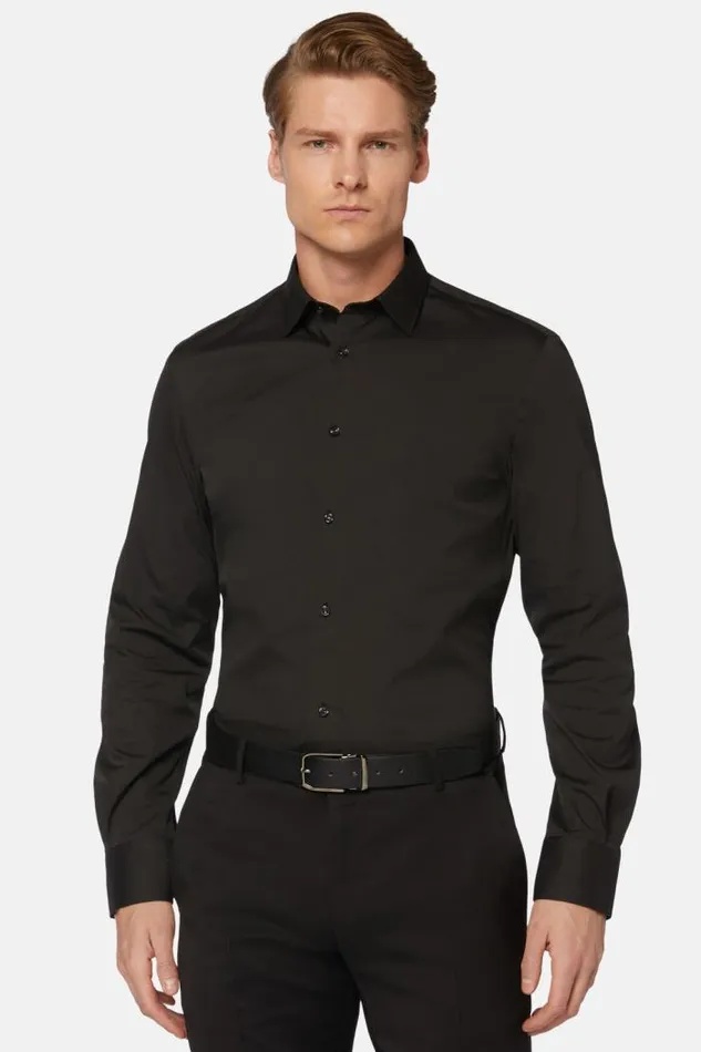 Dress Shirts Men Boggi Milano Slim Fit Black Shirt In Stretch Cotton Black Dress Shirts Men Boggi Milano Slim Fit Black Shirt In Stretch Cotton Black