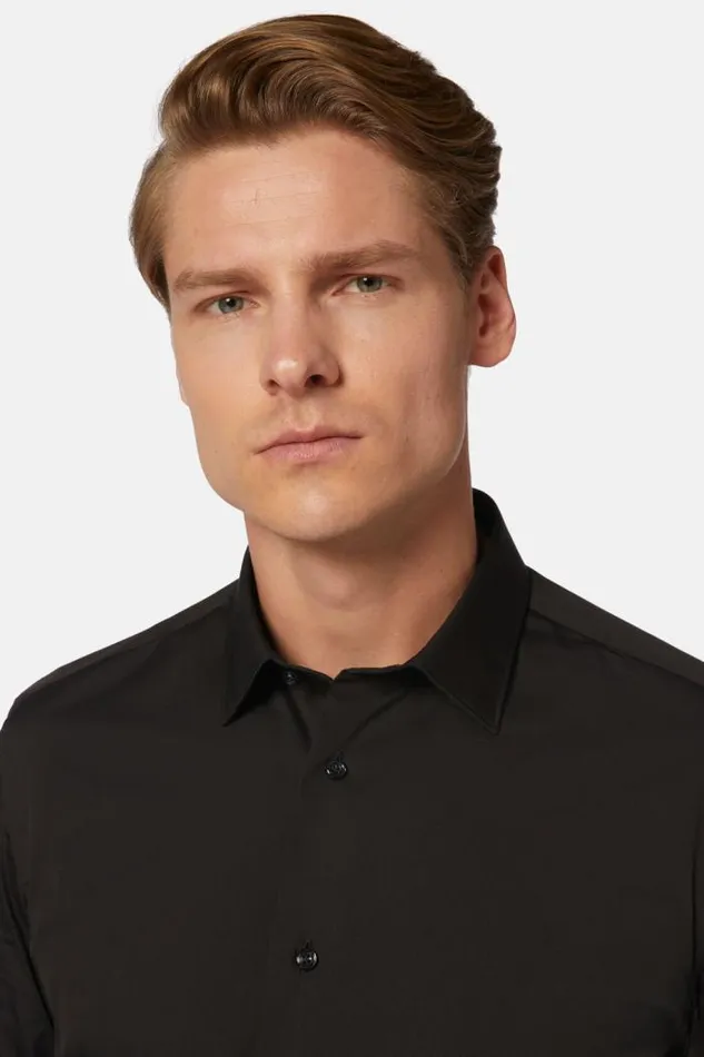 Dress Shirts Men Boggi Milano Slim Fit Black Shirt In Stretch Cotton Black Dress Shirts Men Boggi Milano Slim Fit Black Shirt In Stretch Cotton Black