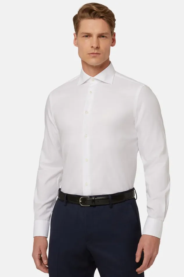 Dress Shirts Men Boggi Milano Slim Fit White Cotton Twill Shirt White Dress Shirts Men Boggi Milano Slim Fit White Cotton Twill Shirt White
