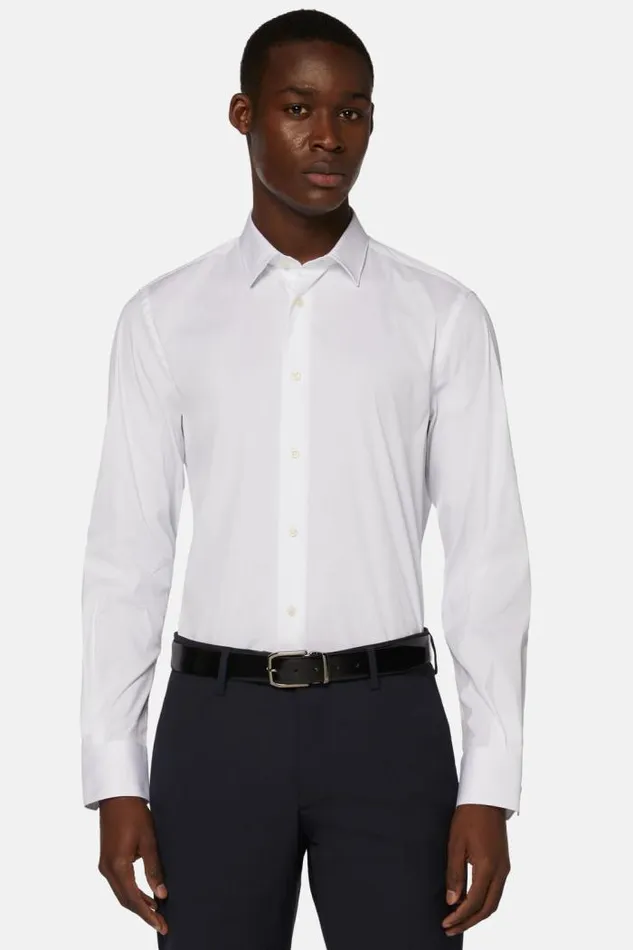 Dress Shirts Men Boggi Milano Slim Fit White Shirt In Stretch Cotton White Dress Shirts Men Boggi Milano Slim Fit White Shirt In Stretch Cotton White