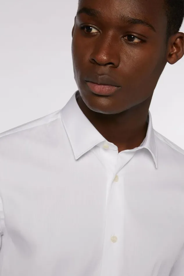 Dress Shirts Men Boggi Milano Slim Fit White Shirt In Stretch Cotton White Dress Shirts Men Boggi Milano Slim Fit White Shirt In Stretch Cotton White